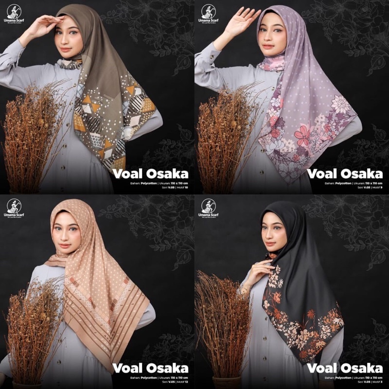 (BISA COD) Hijab Segiempat Basic Voal Osaka Motif Kerudung Segiempat Original by Umama Termurah dan Terlaris Nayla Hija'b