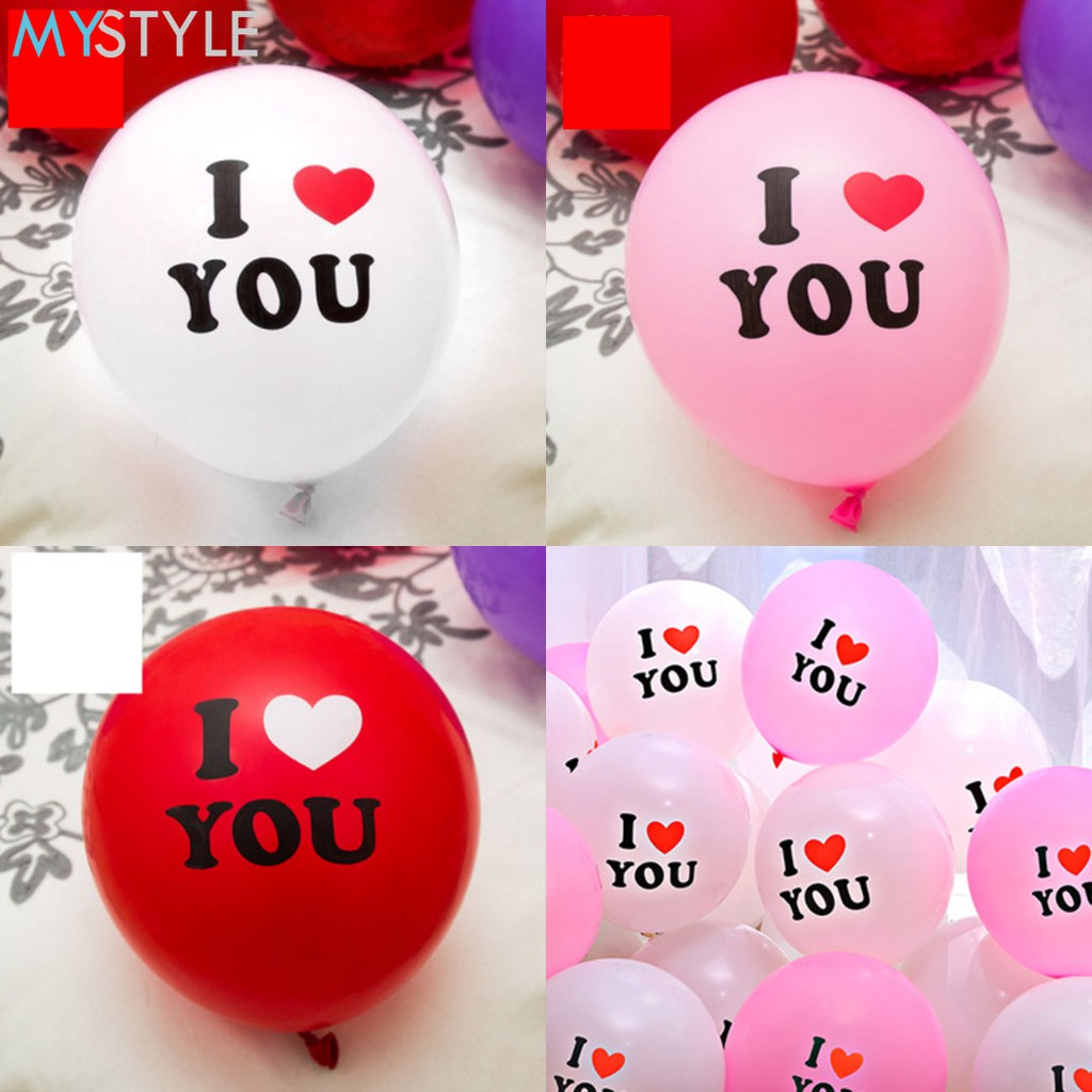 BALON LATEX I LOVE YOU  SATUAN MIN 10 PCS