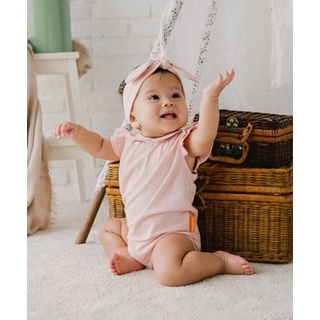 Kottonville - Setelan Baju Anak Bayi Michi Ruffle Sleeves Bodysuits (0-2 yrs) Laki-laki dan Perempuan-Blush