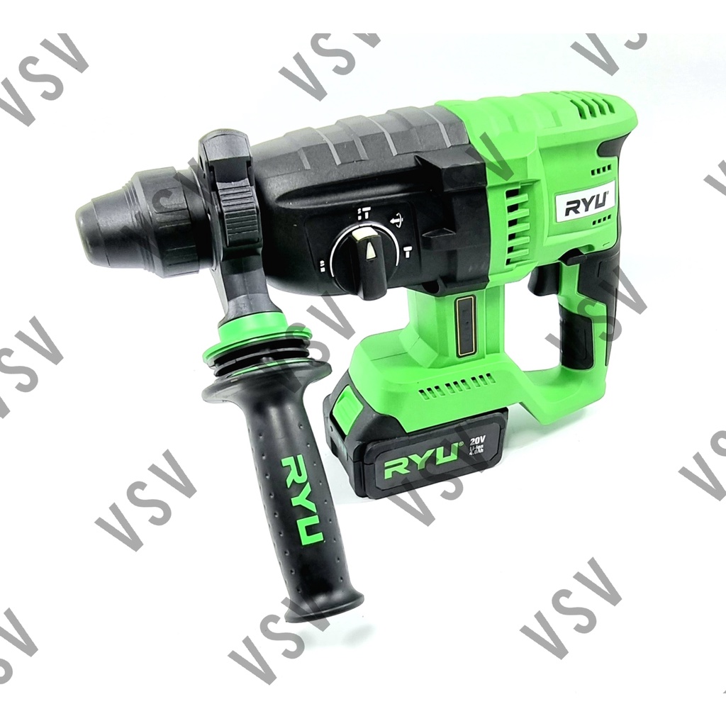 RYU RCRH26 Cordless Rotary Hammer 26mm Bor Battery Mesin Bor Tembok