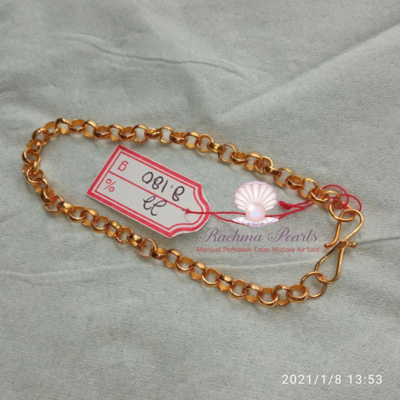 Gelang rantai nori nory asli handmade lombok emas 22k 916% women bracelet