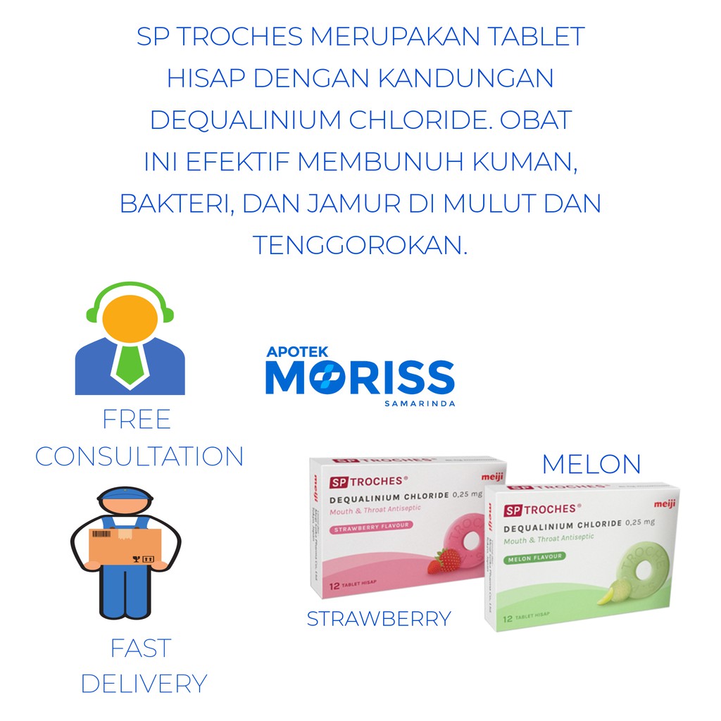 

SP-TROCHES STRAWBERRY DAN MELON ISI 6 TABLET