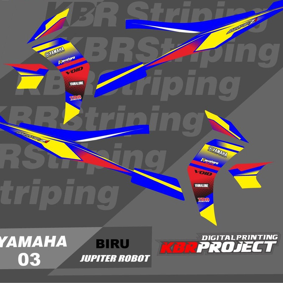 (cod) stiker motor JUPITER Z ROBOT 2010 sticker variasi striping list yamaha Racing Road Race KBR 03