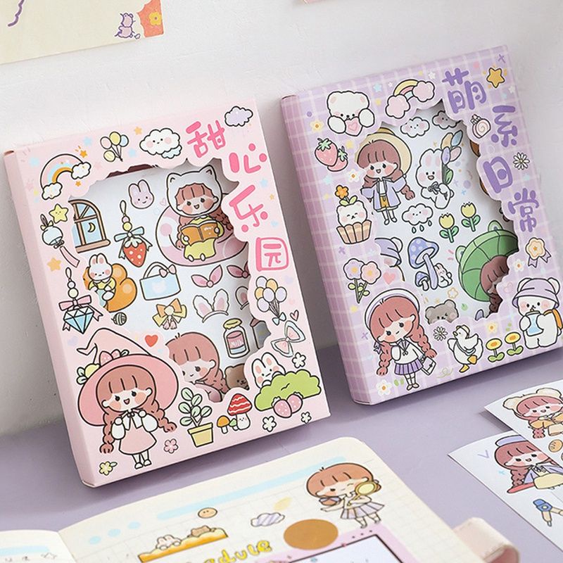 

50 stiker uncut girl cute diy bujo stationery diary