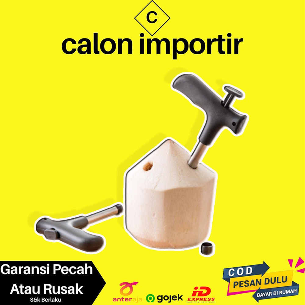 Pembolong Pelubang Pembuka Batok Kelapa Kerucut Muda Pantai Stainless Steel Murah Untuk DI Cafe Cod