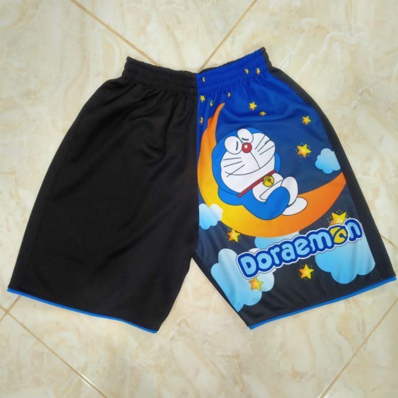 celana voli doraemon, celana voli printing