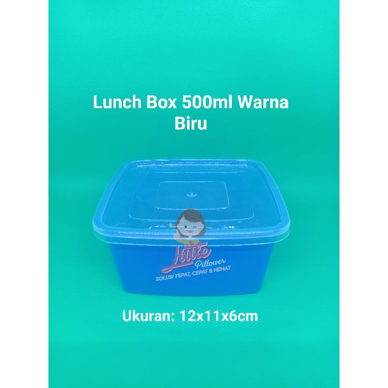 (500ML BIRU/HIJAU ISI 25PCS) Lunch box mini 500ml BIRU - Thinwall Kotak Makan -Food Container Bekal