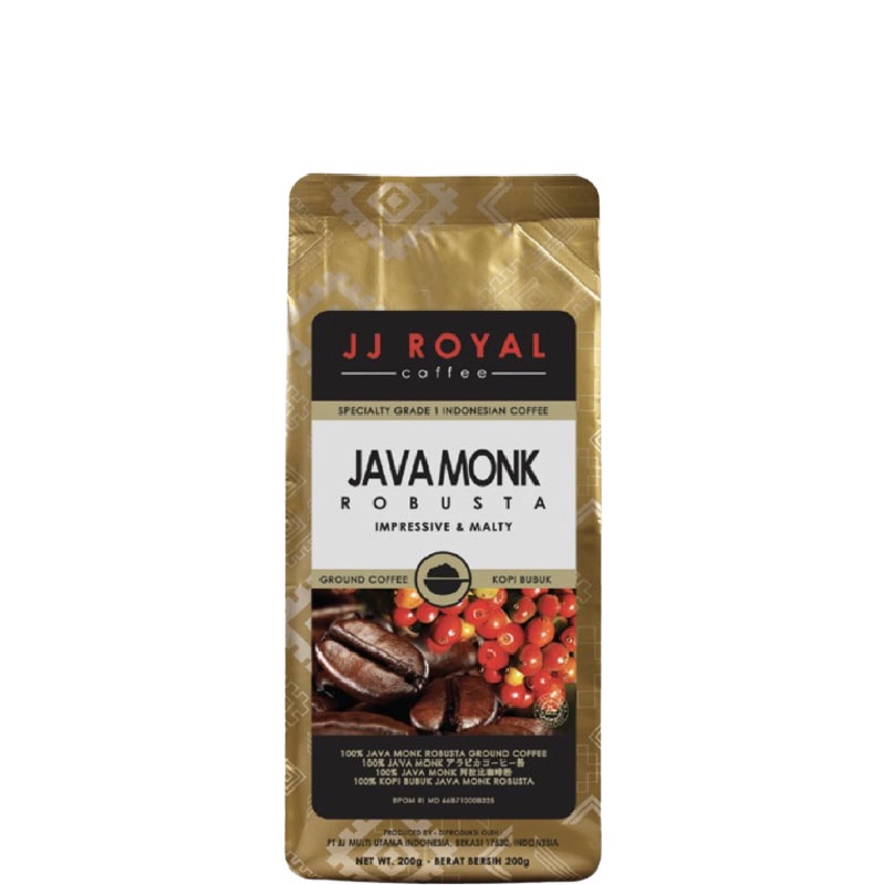 

JJ Royal Coffee Java Monk Robusta Ground Bag 200 gr