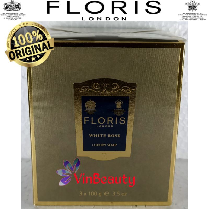 OriginaL Luxury Soap Floris White Rose 3 Pc x 100g Murah