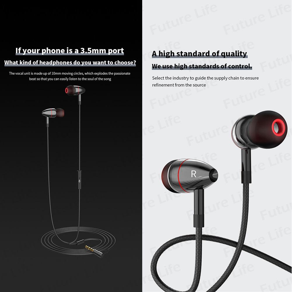 Headset M360 Hifi Stereo Subwoofer Bass Pengurang Kebisingan Bahan Alloy Dengan Mic Hd 3.5mm Tipe C