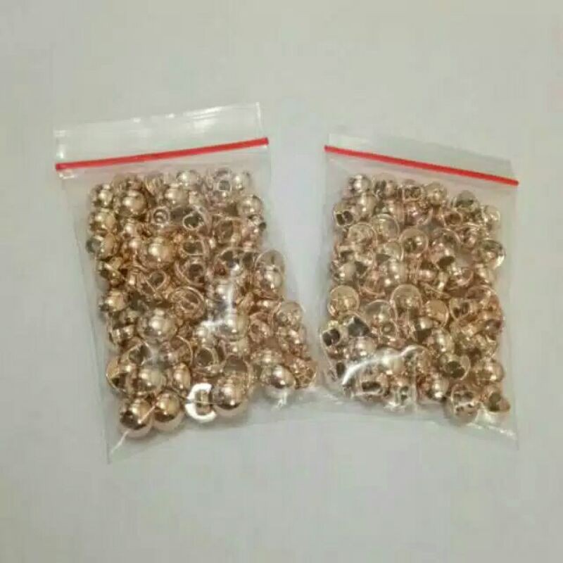 COD Isi 100 pcs Diameter 9 - 18mm - Kancing Baju Jamur Emas Polos Timbul - Kancing Emas