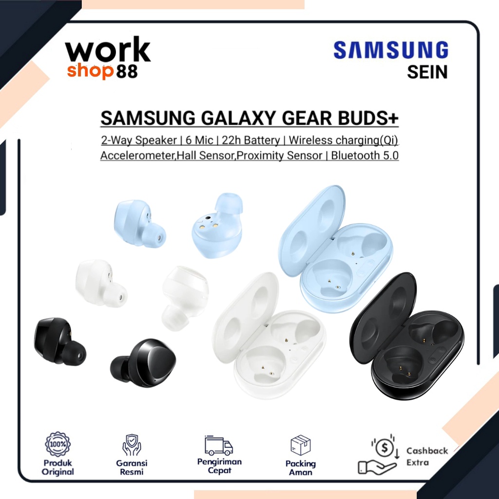 Terbaru Samsung Galaxy Gear Buds+ - New Original Garansi Resmi Nasional SEIN - 2-Way Speaker | 6 Mic