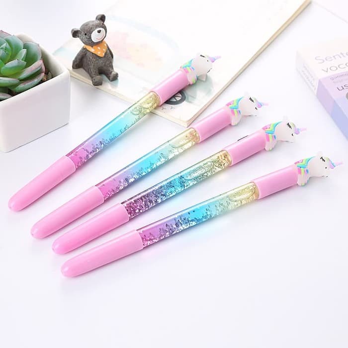 

SALE 4 pc PULPEN GLITTER UNICORN LUCU