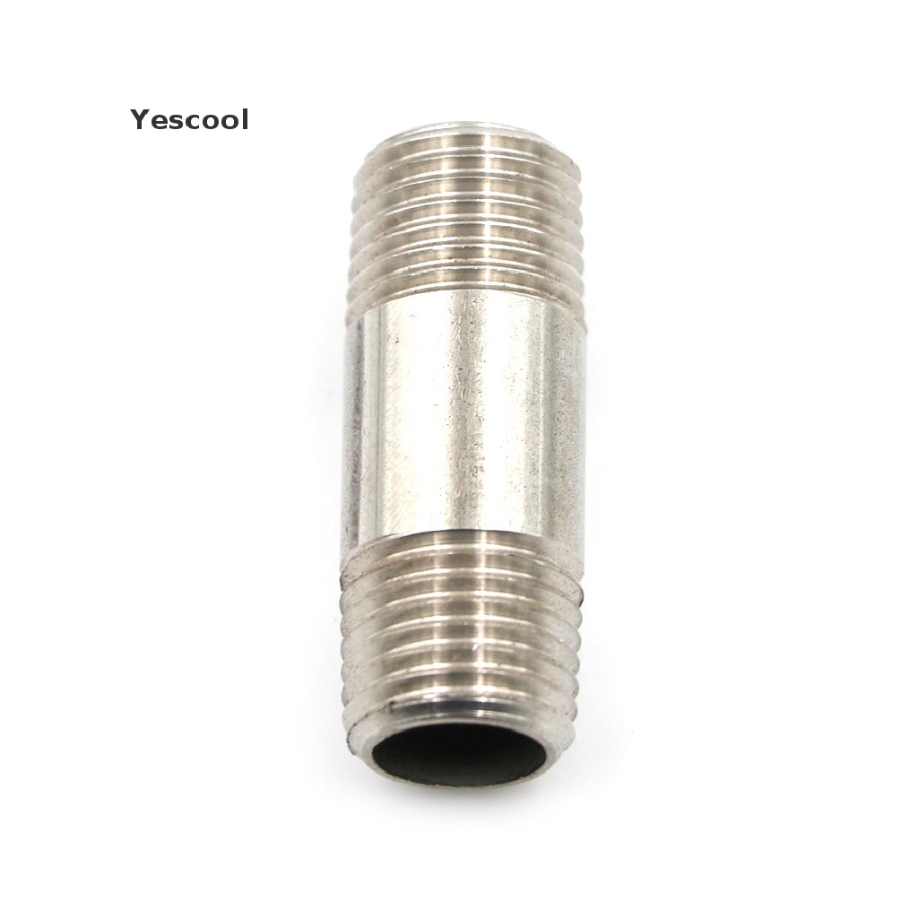 Yescool Fitting Pipa Male 1 / 4 &quot;Male x 1 / 4&quot; Bahan Stainless Steel SS304 NPT