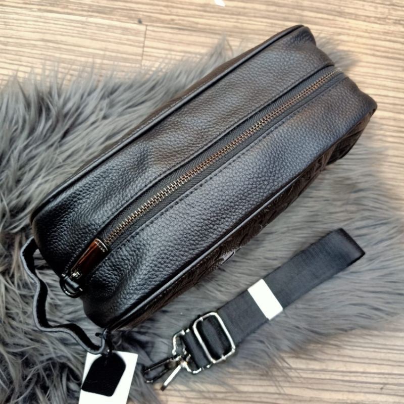 Pouch Bag Coach Signature Embos/Tas Tangan Leather/Handbag Kulit Asli Import