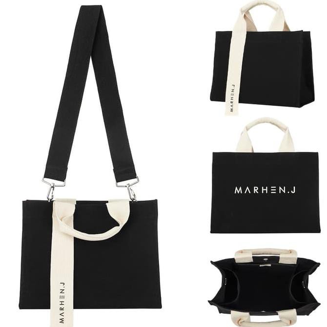 Barang Berkualitas READY Marhen J Rico Canvas Bag #BLACK / Marhen.J 100% ORIGINAL STOK TERBATAS