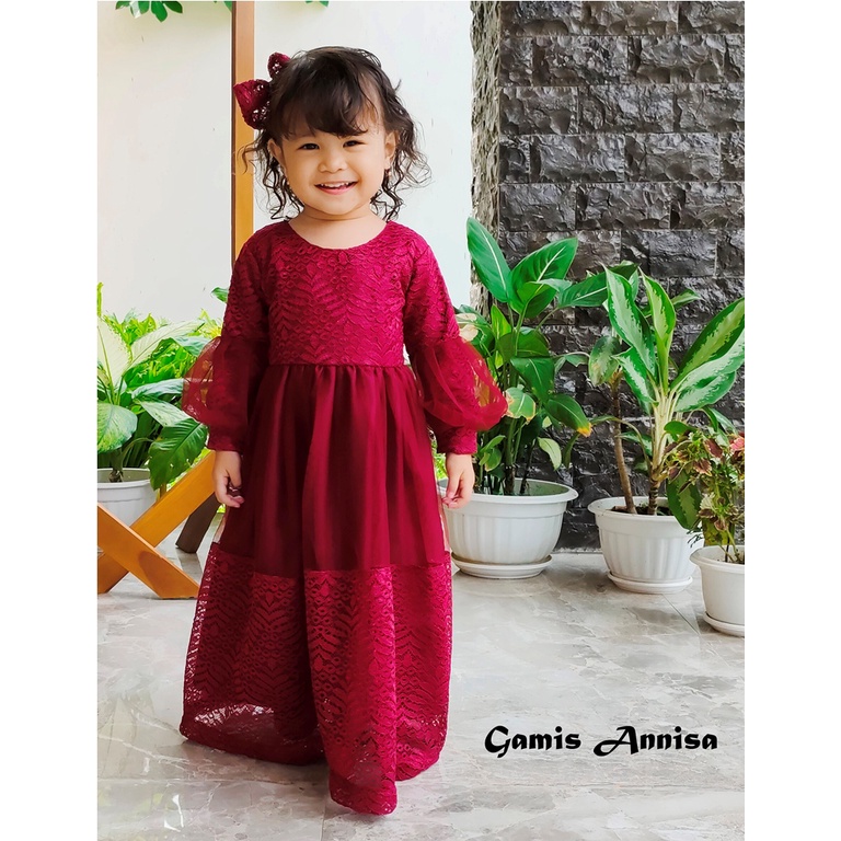 Gamis Annisa Maroon Family | Gamis Anak Perempuan | Gamis Dewasa | Baju Gamis Couple | Baju Unik | Baju Anak Unik | Gamis Terjangkau | Gamis Keluarga| couple family murah