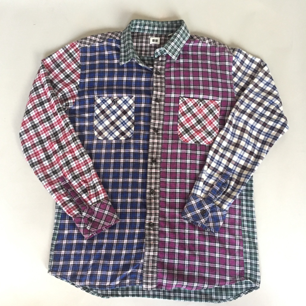 Kemeja Kotak Flannel Lengan Panjang Uniqlo/Flannel Uniqlo/Stussy Bekas/Stussy Second