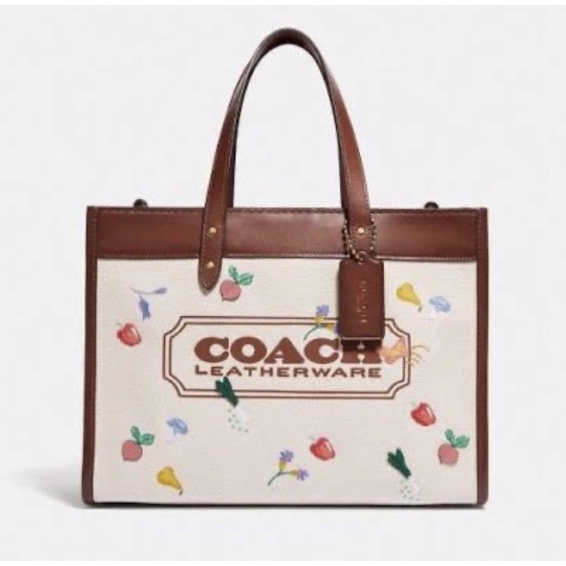 Coach Field Tote 30 With Garden Embroidery Coach Badge (C2773)