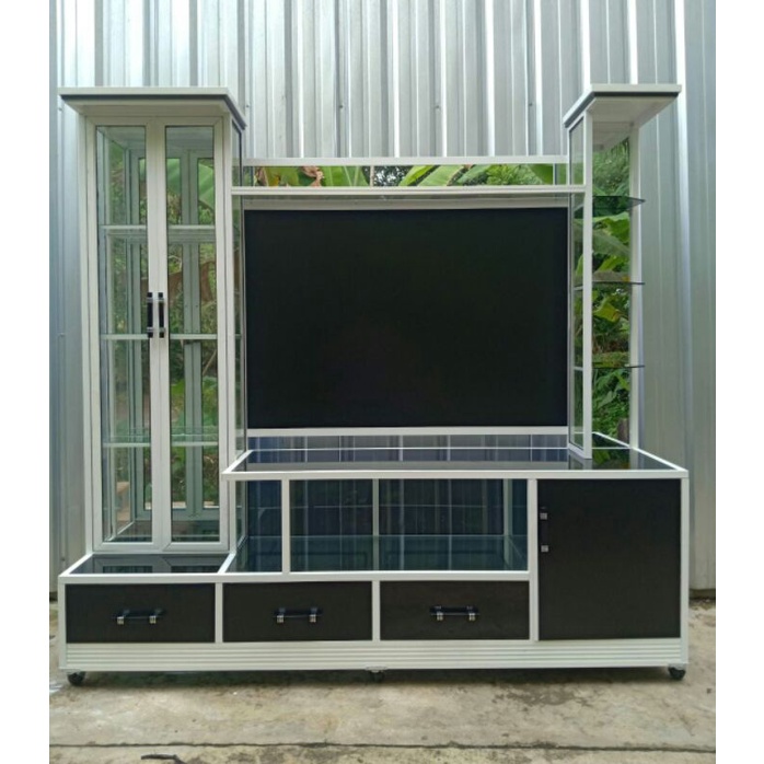 Bufet TV aluminium mix ACP Uk P 190* L 47* T 185,bisa masuk tv 43inci.