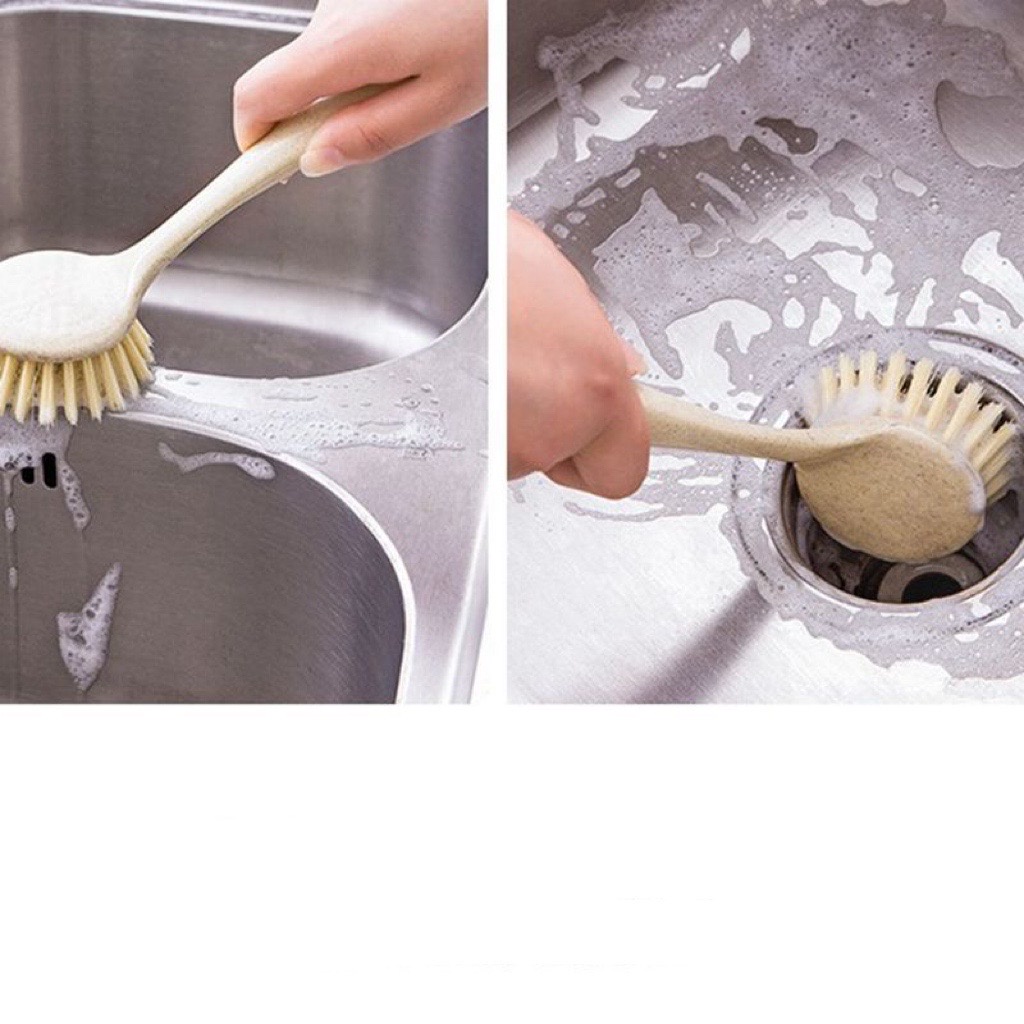 Sikat Dapur SerbaGuna Panjang Bentuk Bulat Pembersih Sudut Kloset WC Cuci Piring Pembersih teflon
