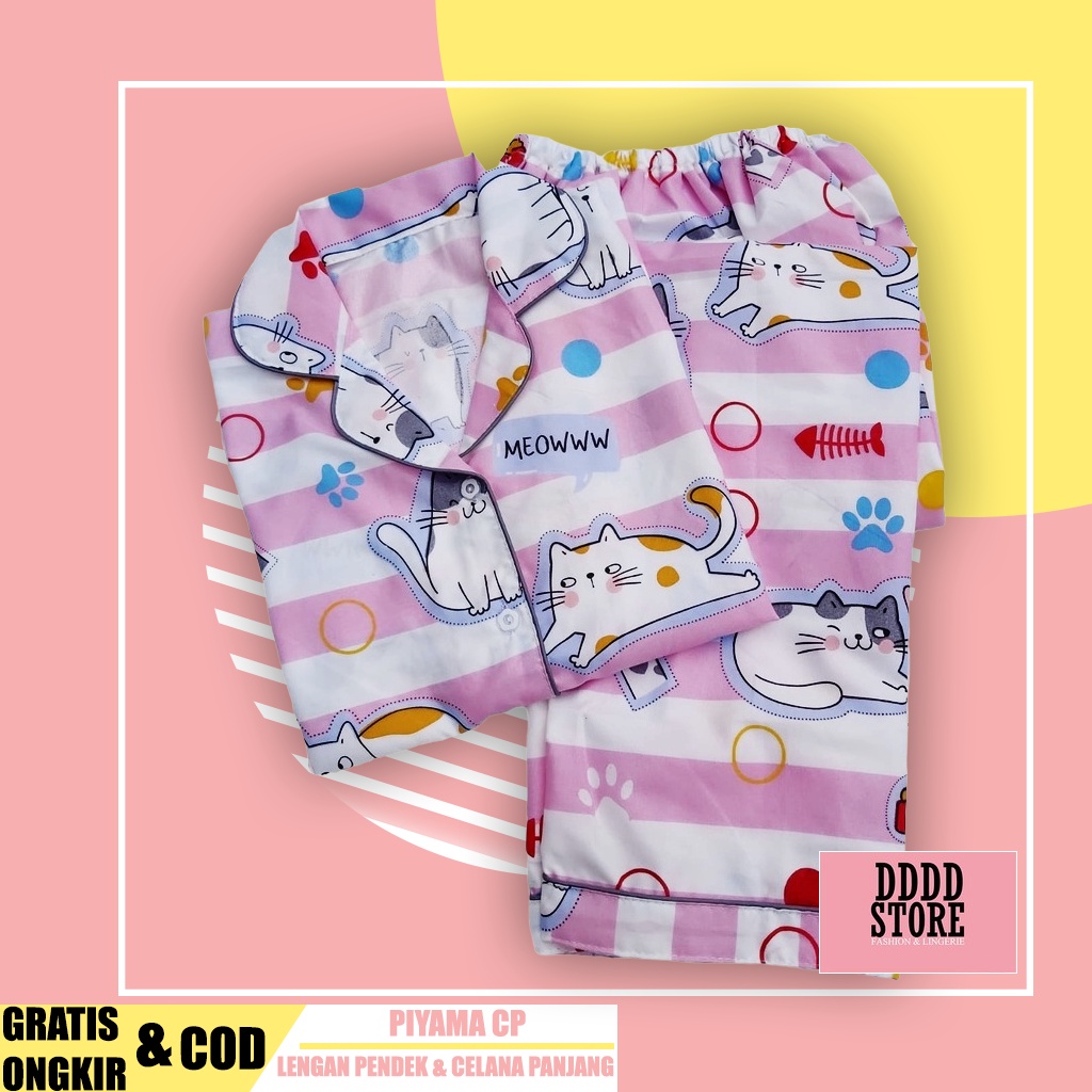 PIYAMA WANITA LENGAN PANJANG / BAJU TIDUR WANITA KATUN MOTIF TERBARU CP/PP