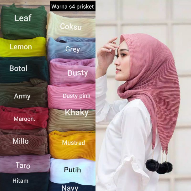 kerudung plisket segi empat