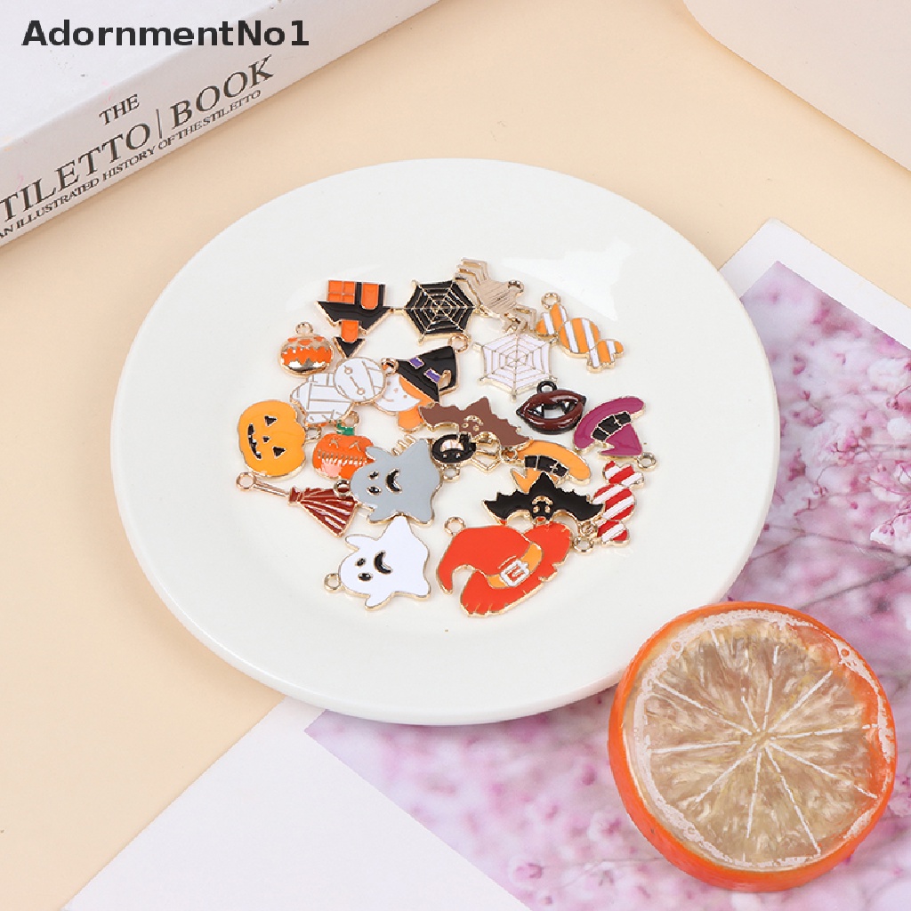 (AdornmentNo1) 21pcs / Set Liontin Bentuk Labu / Hantu / Permen Halloween Untuk Aksesoris DIY Charms