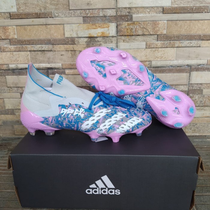 SEPATU BOLA ADIDAS FREAK PREDATOR 20.1 MID GREY PINK FG-SEPATU BOLA-sepatu bola adidas
