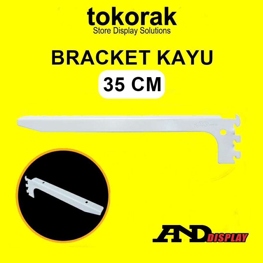 BRACKET KAYU 35 CM PUTIH DAUN BRAKET SIKU AMBALAN RAK DINDING 35CM ANDDISPLAY