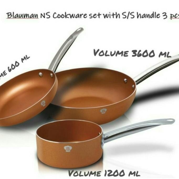 Panci Set Blaumann Cookware set 3Pcs