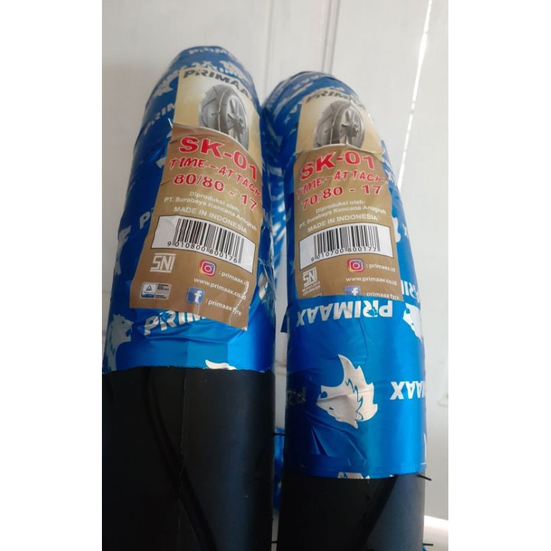 BAN PRIMAX SK 01 DEPAN BELAKANG UKURAN 70/80 SET 80/80 RING 17