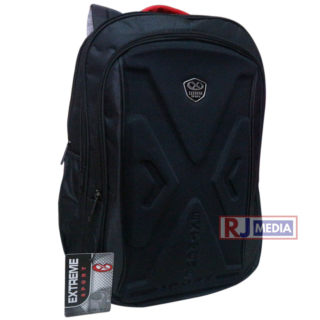 Tas Gendong Hitam Ransel Laptop Extreme Simpel Backpack Sekolah SMP SMA Kuliah Kerja Tas Best Seller Backpack Sekolah Kuliah Kerja Tas Pria Nyaman Tebal Tas Laptop In