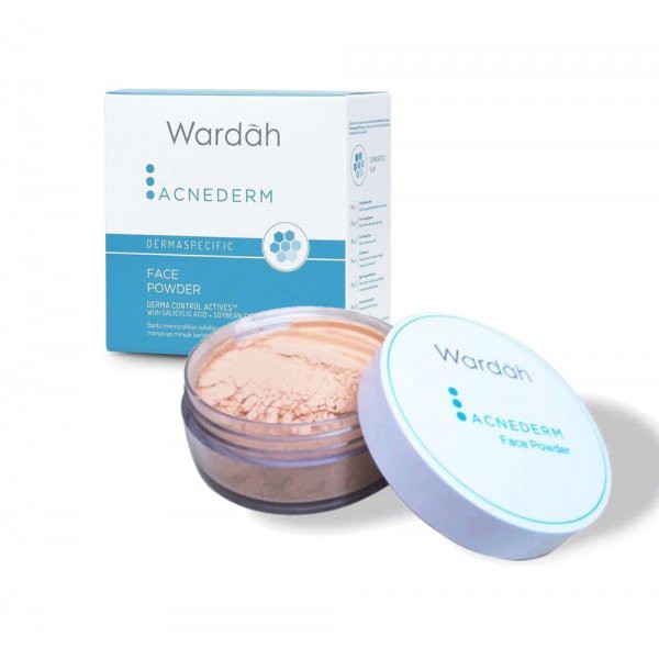 WARDAH ACNEDERM FACE POWDER 20GR BPOM / BEDAK TABUR WARDAH ACNEDERM