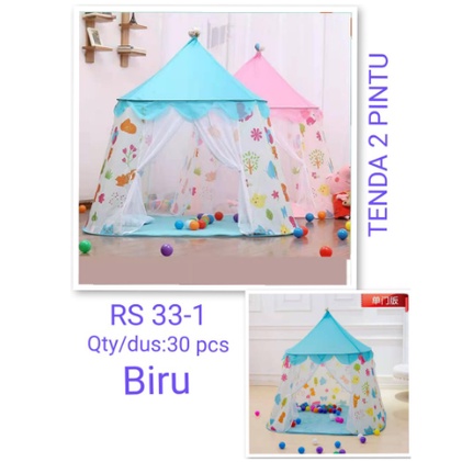 TENDA BERMAIN ANAK HOUSE CASTLE MODEL 2 PINTU TENDA LIPAT