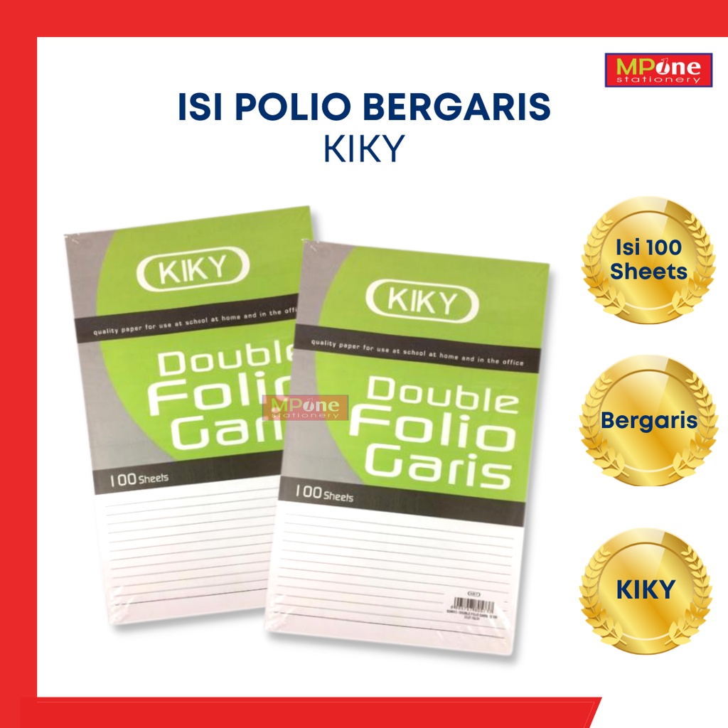 

Kertas Double Folio Bergaris Kertas Folio Bergaris KIKY (100 lembar)