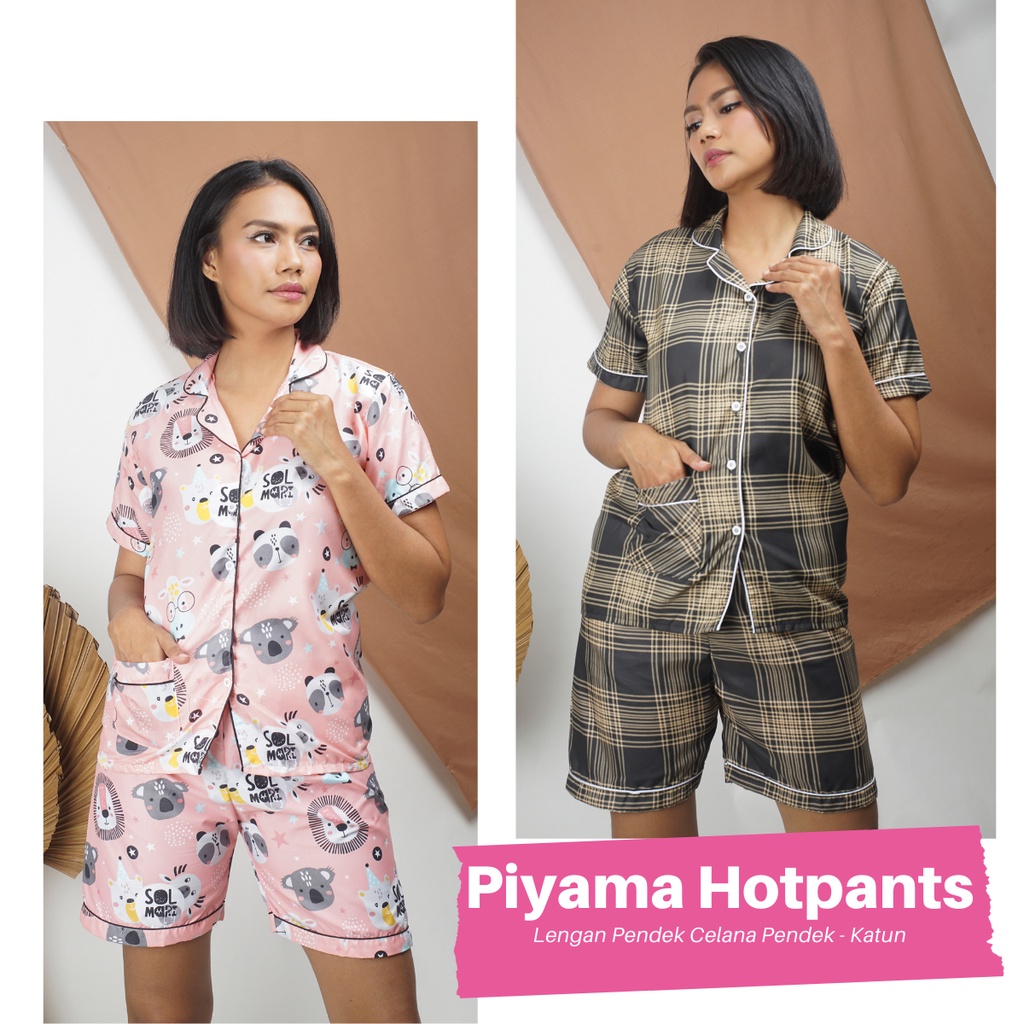 Piyama Dewasa Celana Pendek HP Hotpants all size