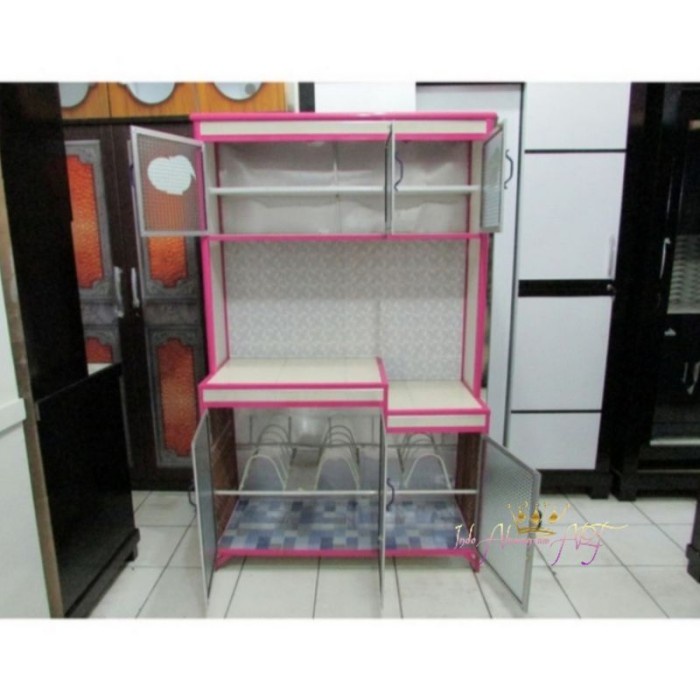 Rak Piring Rak Dapur Meja Magic com - Rak Kaca Aluminium Murah