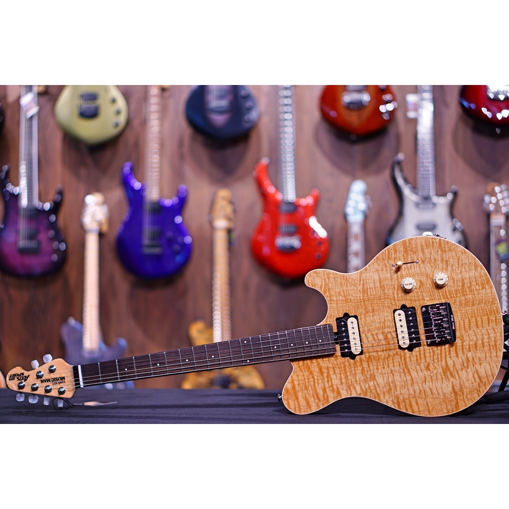 Ernie Ball Music man Axis Super Sport HH STD - Natural Gloss Flame - Rosewood Matching Headstock - G95478