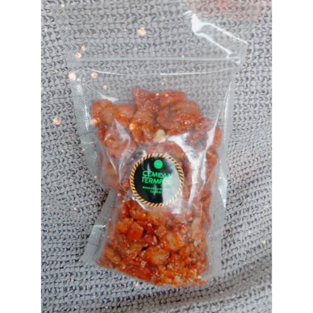 

Snack kiloan Cemilan Tempur : Emping melinjo balado gurih pedas netto 250 gram