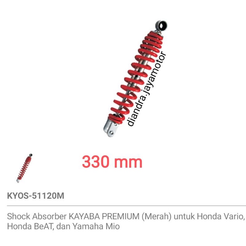 Shockbreaker KYB 330 mm standar for all matic