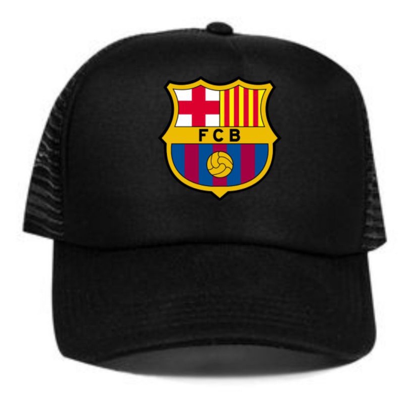 topi trucker jaring FC Barcelona Barca polos custom