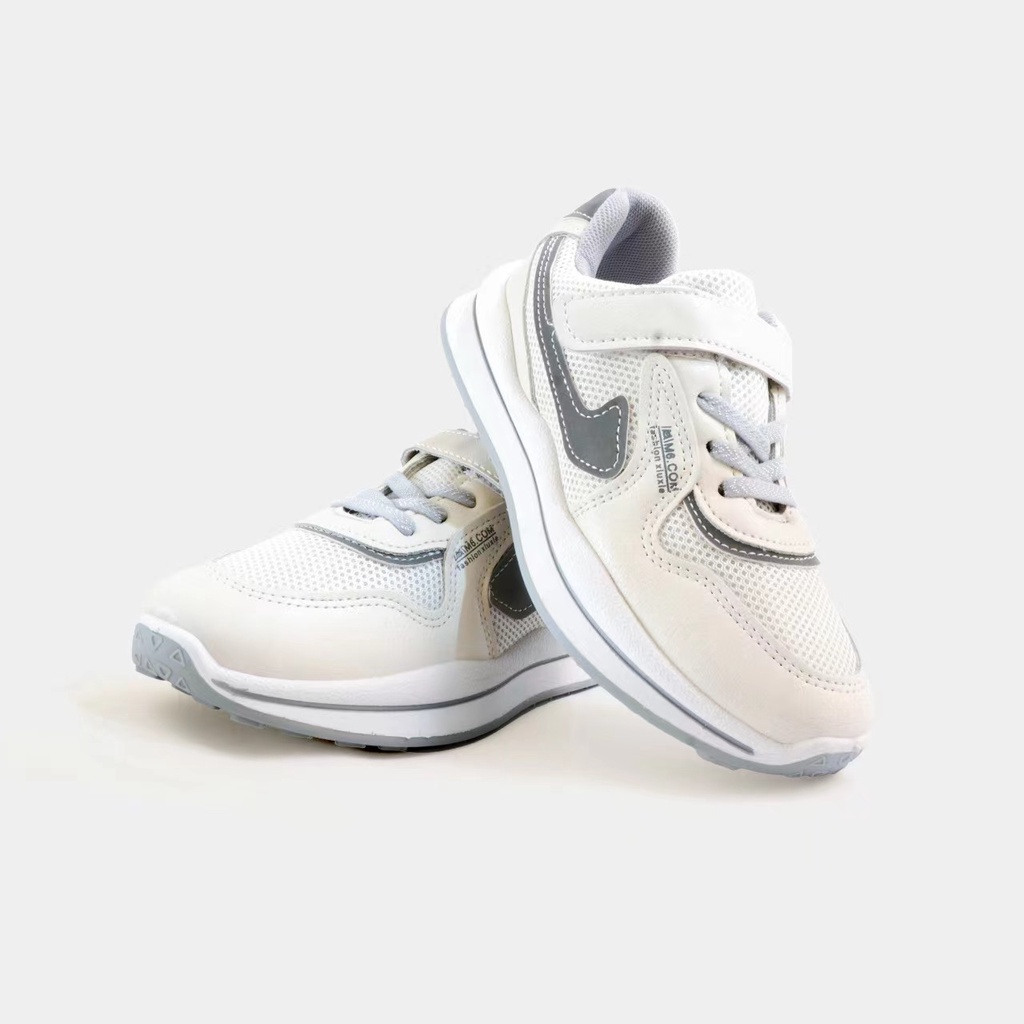KF CAT Sepatu Sport Kets Sekolah Anak Laki-Laki Perempuan Model Terbaru  Import-Abu-Abu
