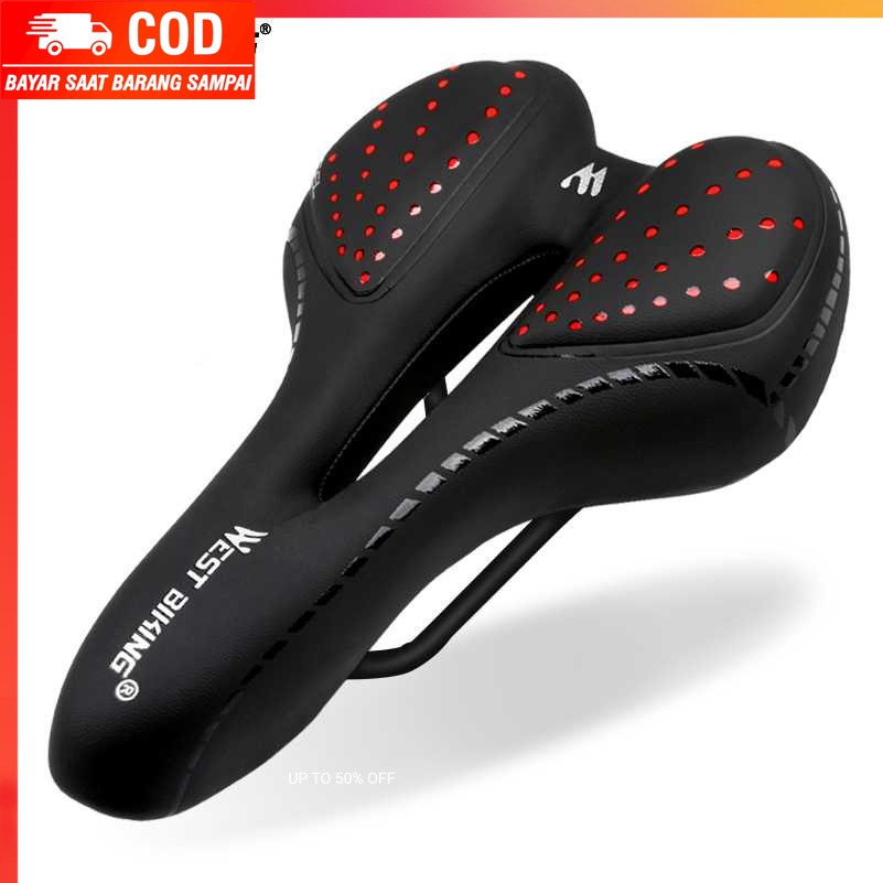 (100% BARANG ORI) West Biking Jok Sadel Sepeda Saddle Silicone Gel Cushion PU YP0801086