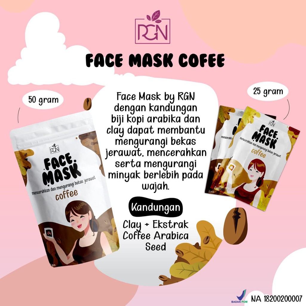 [BUY 1 GET 1 SPATULA] MASKER WAJAH ORGANIK BPOM FACE MASK by RGN 25gram