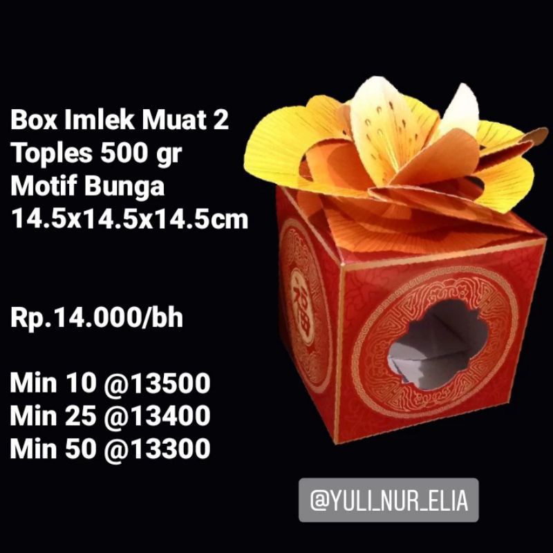 

Box IMLEK Muat 2 Toples 500gram Uk 14.5x14.5x14.5cm Motif Bunga