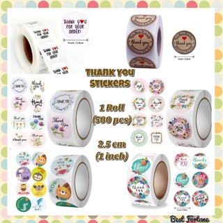 500 Pcs (1 Roll) Sticker Thank You / Thank You For Your Order / Stiker Terima Kasih