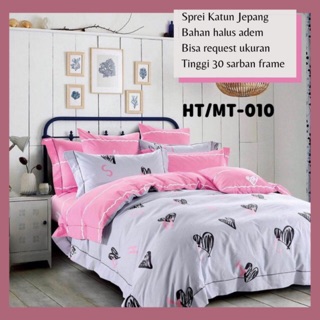 BIOSIBEDDING Sprei  Katun Jepang  Motif  Love Garis Minimalis 