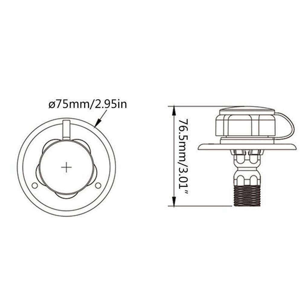 Water Fill Inlet Populer1Per2 &quot;BSP RV Kota Perahu Trailer Satu Arah