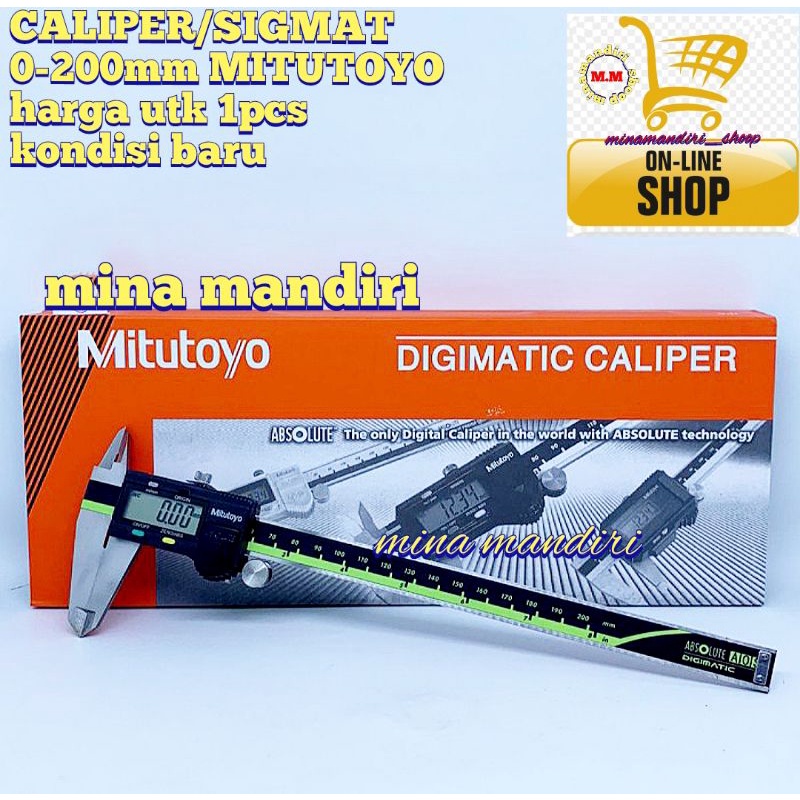 Vernier Digital Caliper Mitutoyo 0-200mm.Sigmat Digital 8" Mitutoyo.baru